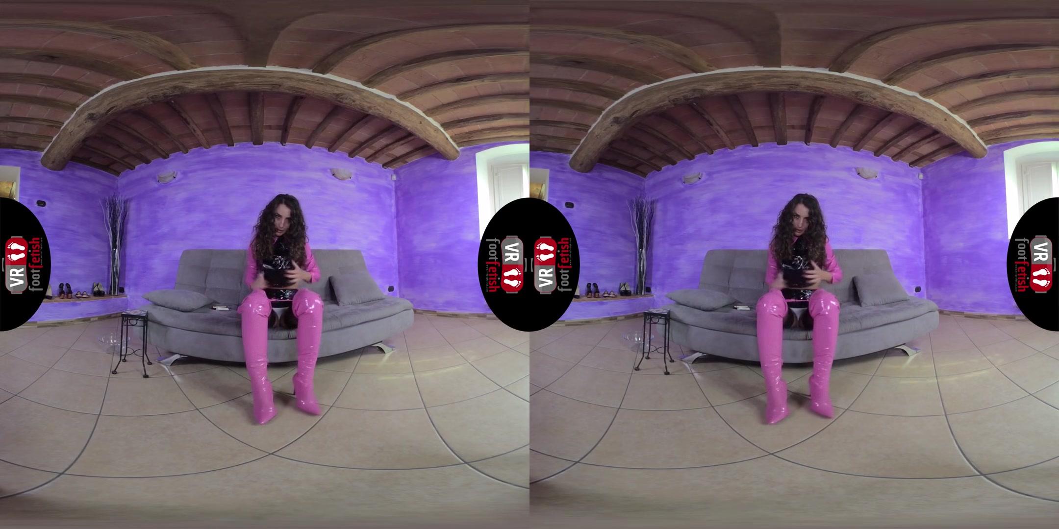 Unbelievably Sexy Thena In Skin - Tight Latex Outfit; Leg and Foot Fetish VR Watersport