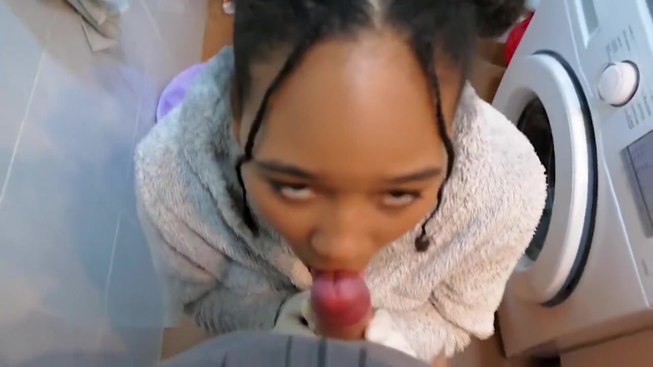 Black latina maid makes a deep cleaning in the bathroom