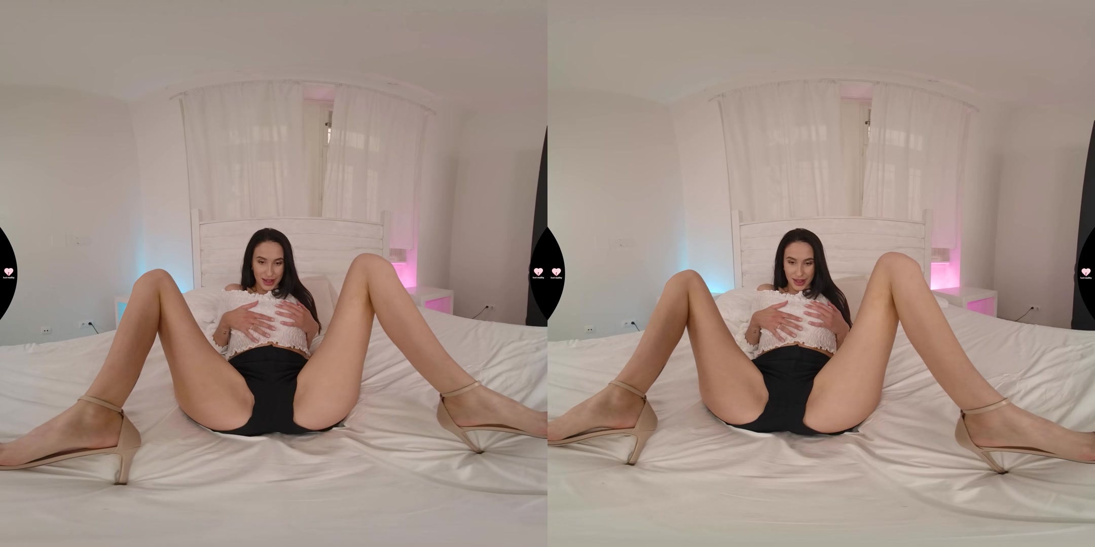 Hot Brunette Alyssa On Her Bed - LustReality