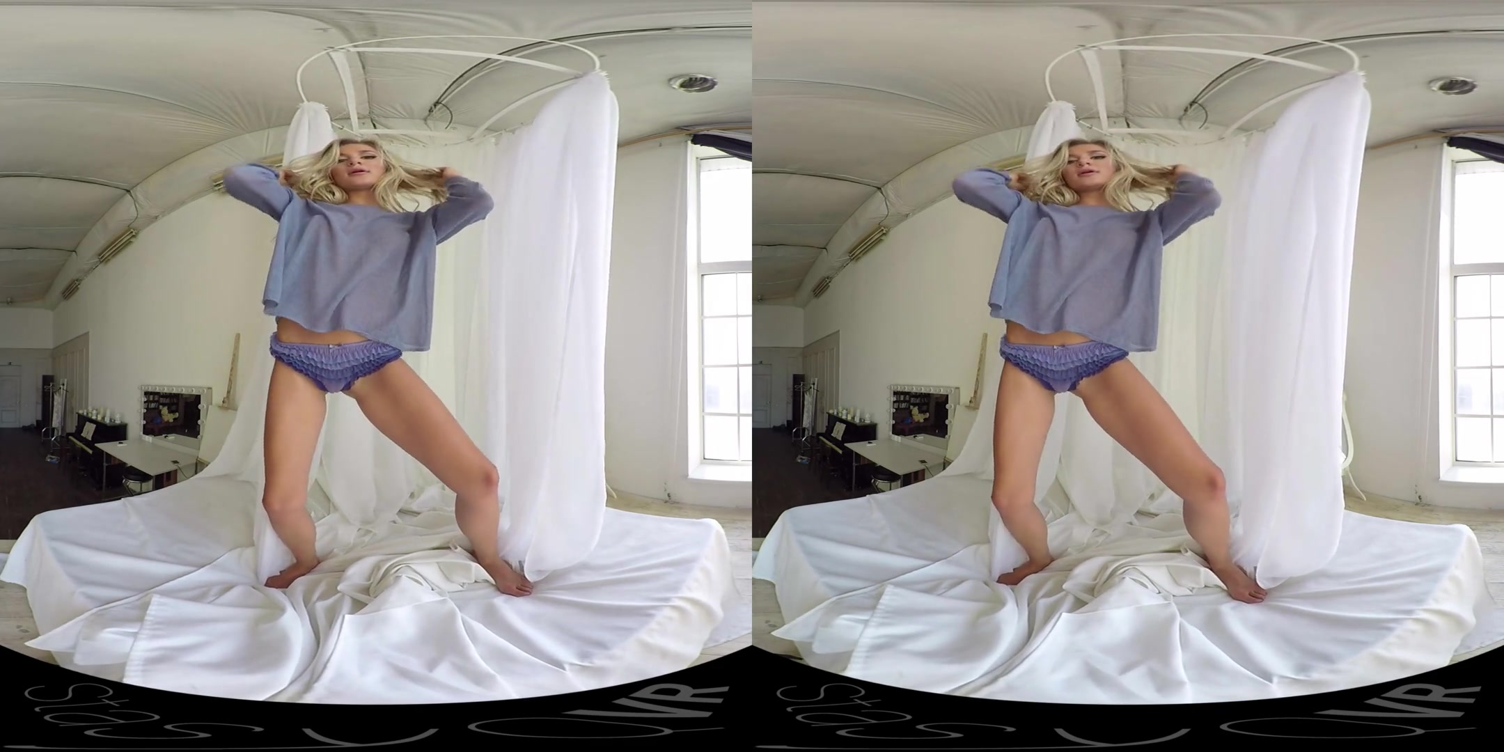 Busty, Leggy Babe Has Fun In Lingerie - StasyQVR