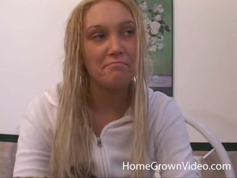Watching my blonde girlfriend finger her shaved pussy