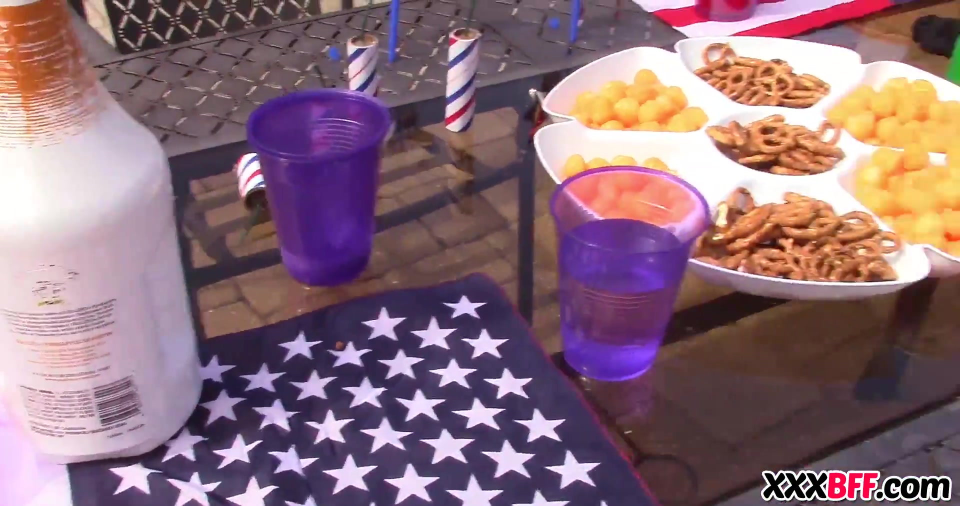 Independence day outdoor fucking