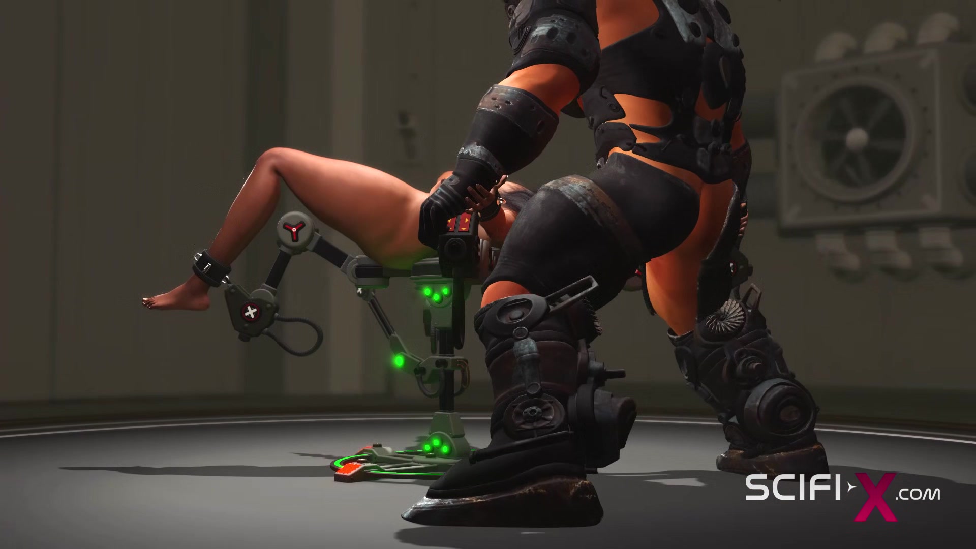 Cyberpunk dreams. Super hot hand cuffed slutty girl gets fucked rough by sci-fi soldier