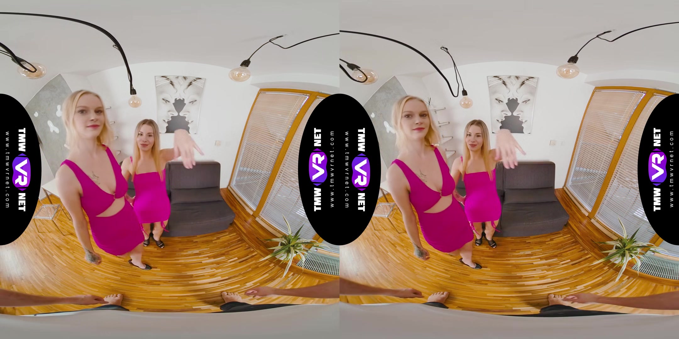 Desired Orgy As A Gift - Blonde Euro Babes MFF Threesome