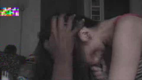 Japanese babe swallowing huge black hard cock