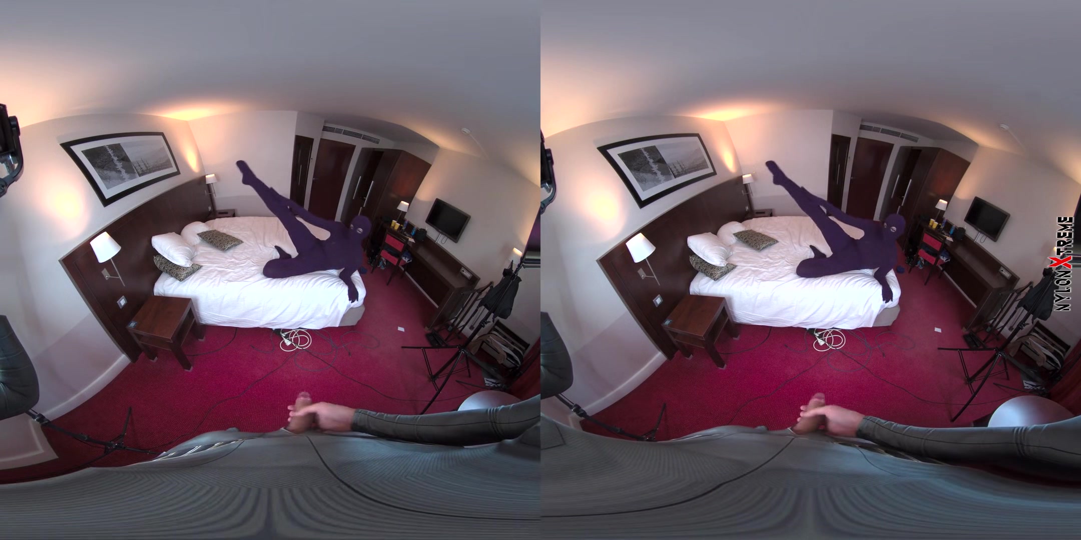 Nora Fox Purple Zentai Encasement Creampie