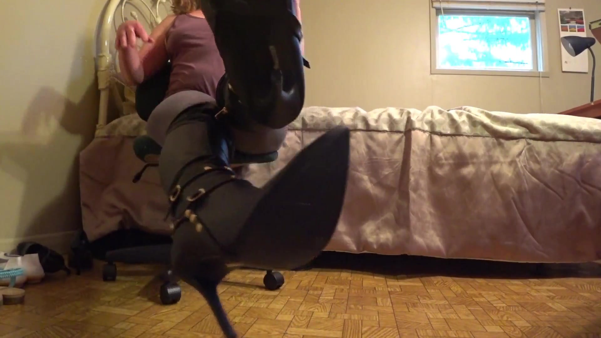 On Your Knees Bow & Serve My Sexy Leather Boots - TacAmateurs