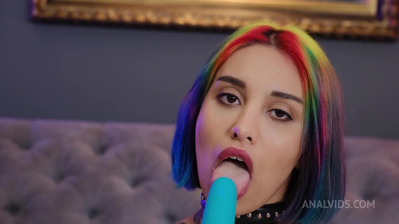 Rainbow teen 18+ Bitch Roxy Lips Vs Tough Step daddy Nick Rock ! Deep anal balls, slaps, licking male ass, hard NRX074 - AnalVids