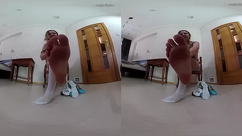 Chubby Lina in Black Shows Her Feet & Plays with My Hand - Thick Foot Fetish Fingering