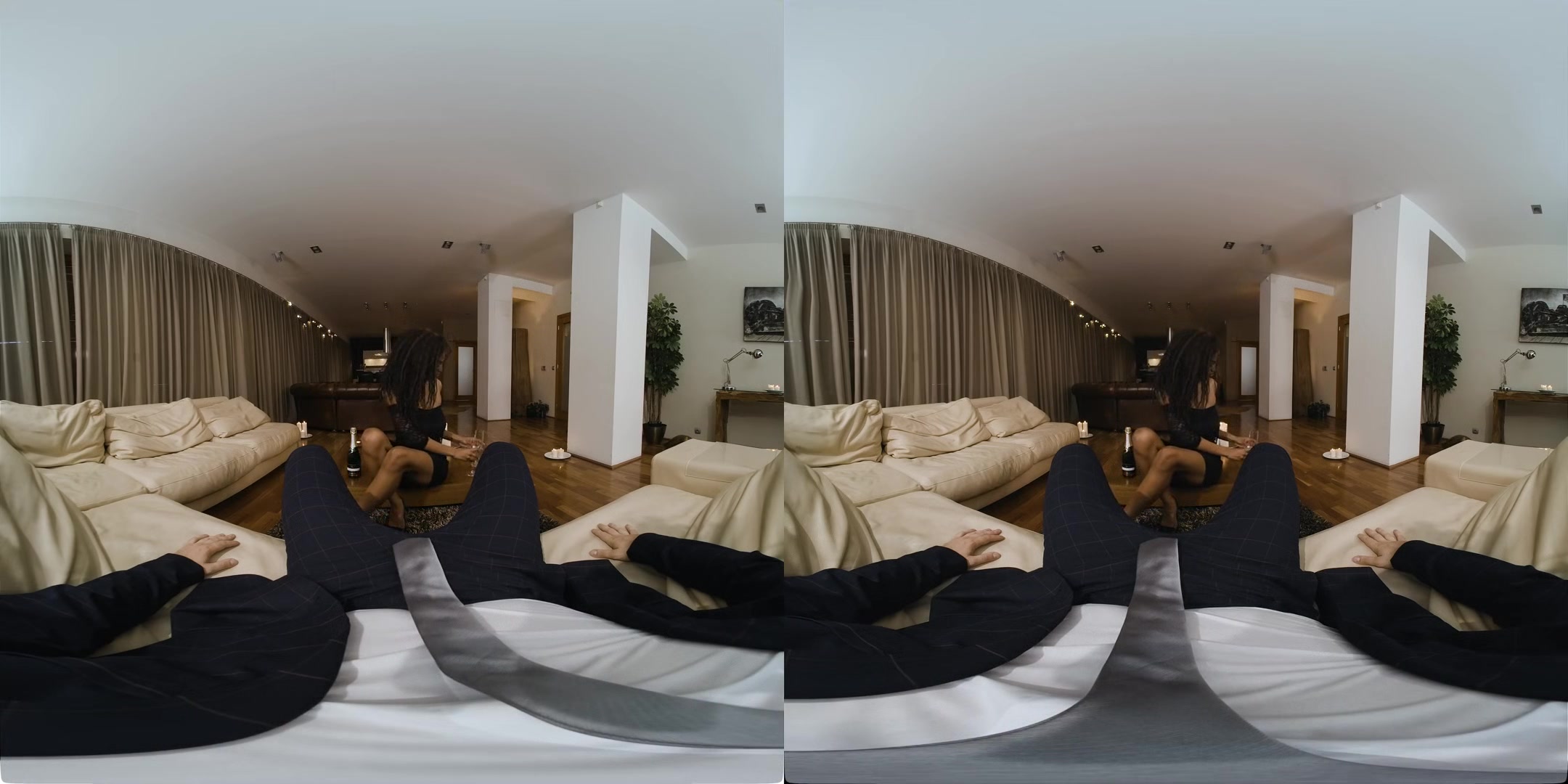 Evening Surprise - Big Tits Ebony Goddess in Virtual Reality Interracial Porn
