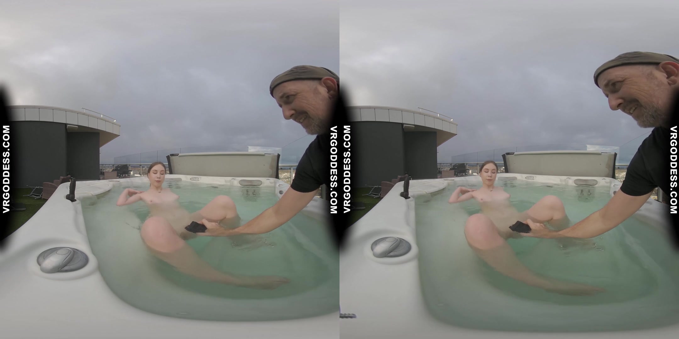 Behind The Scenes Filming Pretty Lika Rooftop Jacuzzi Dildo Masturbating