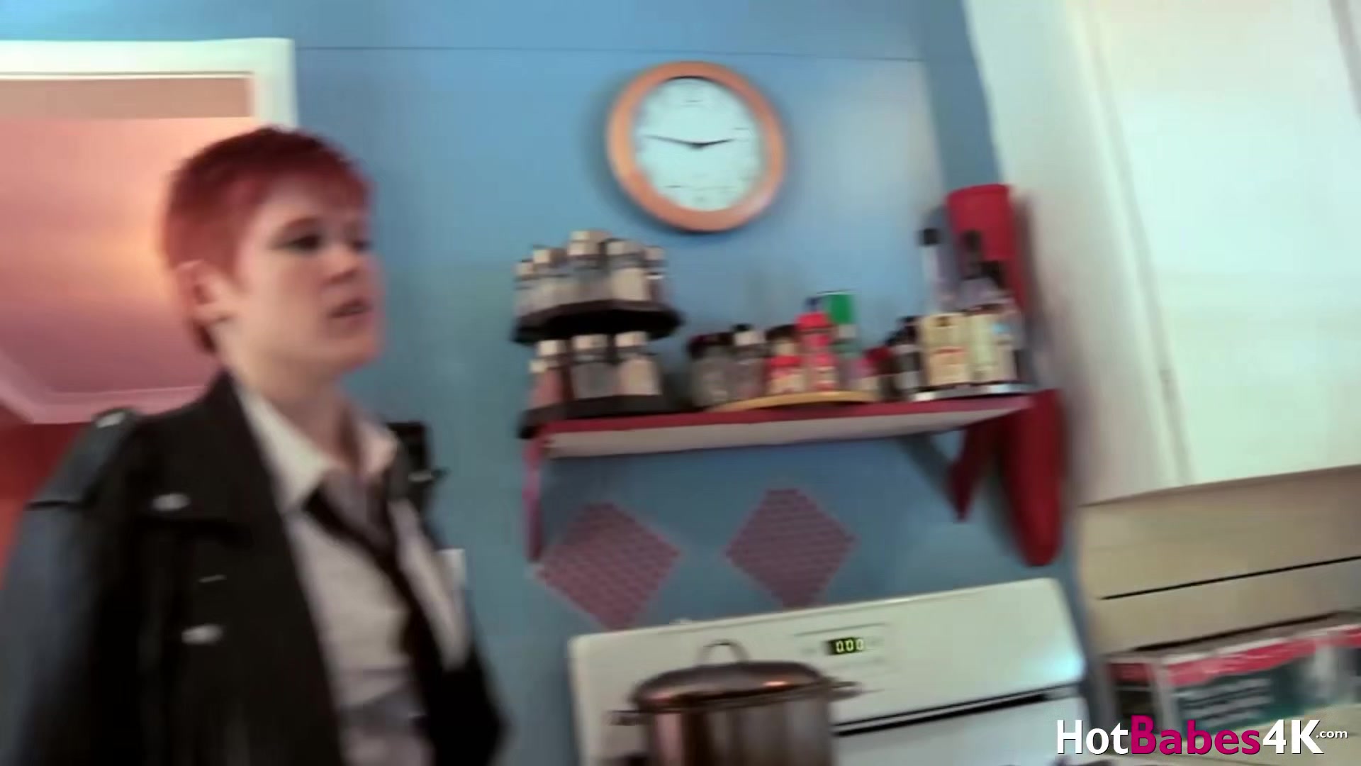 Redhead dyke Lily Cade seduced by big tits before scissoring