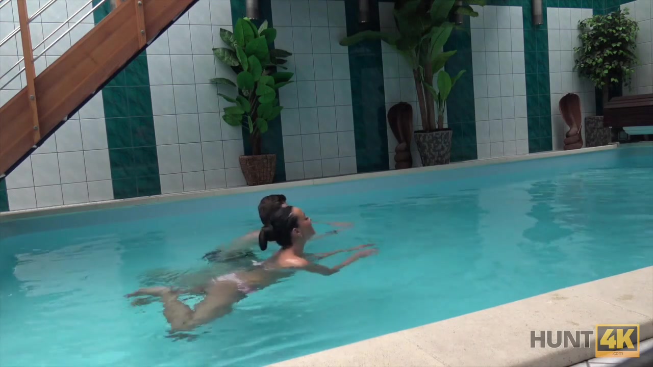 HUNT4K. Young cuckold let stranger nail slutty girlfriend by pool