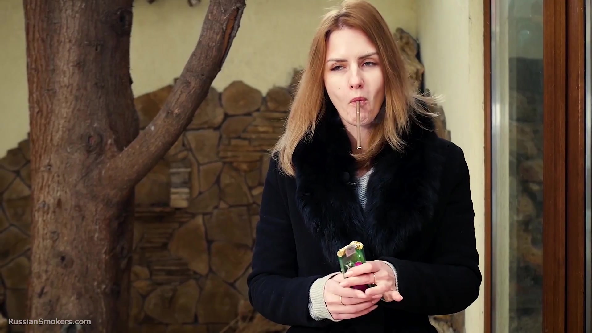 Anastasia Is Smoking 120mm Cigarette Outside