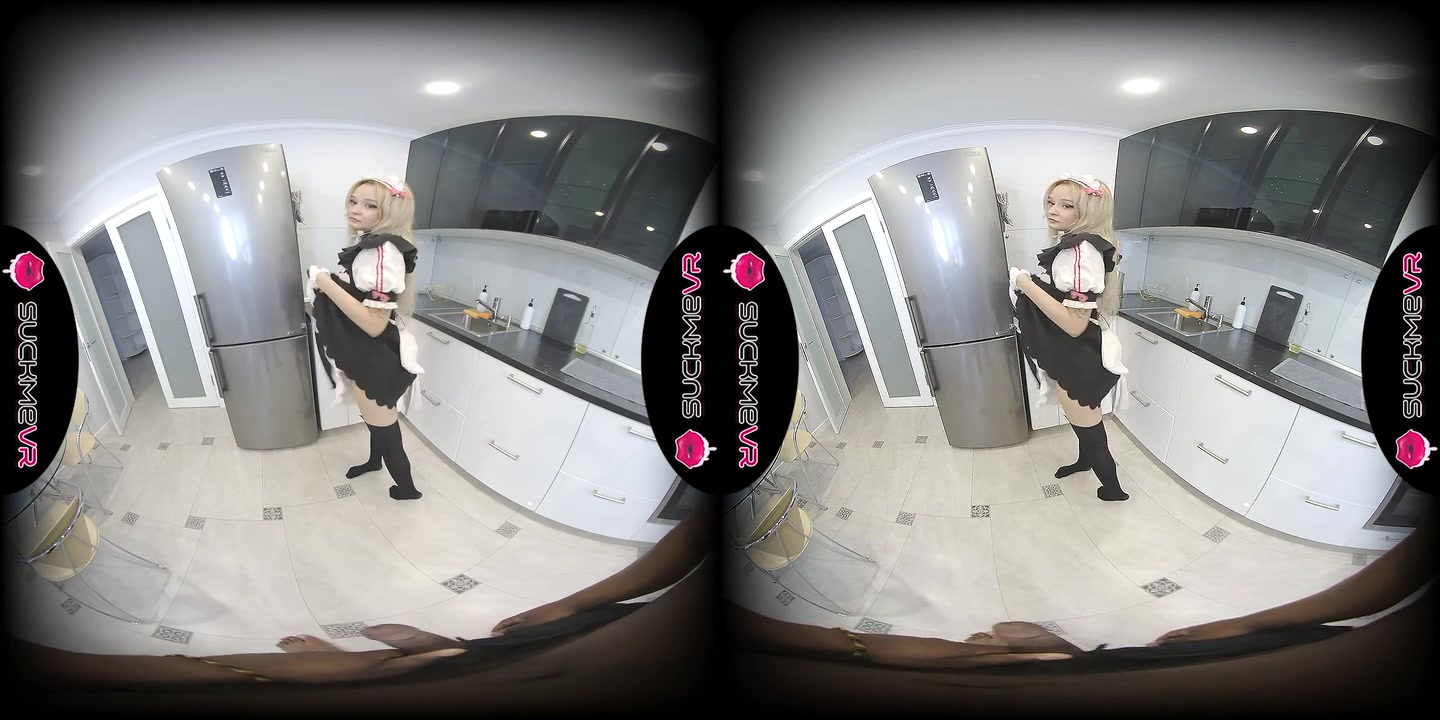 Cute White Maid, Lina Shisuta, Gets Blacked For The First Time - SuckMeVR