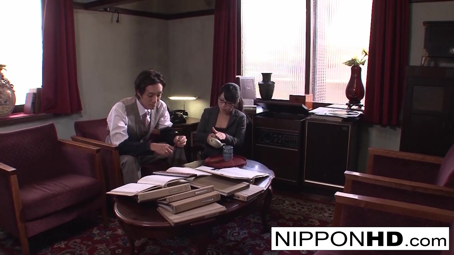 Japanese Secretary Blows Her Boss In The Office - NipponHD