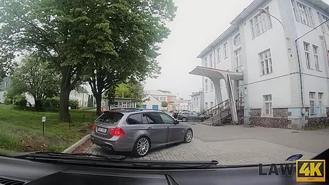 LAW4k. Girl was going to steal car but was caught and fucked by policemen