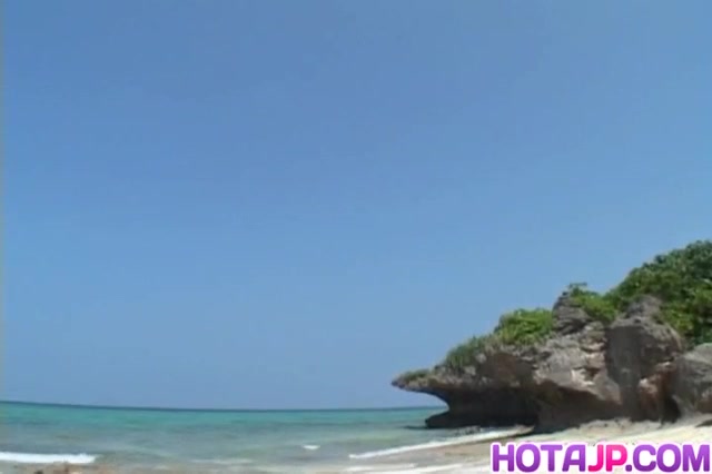 Shiho Kano and babes lick dong and have twats fucked on the beach