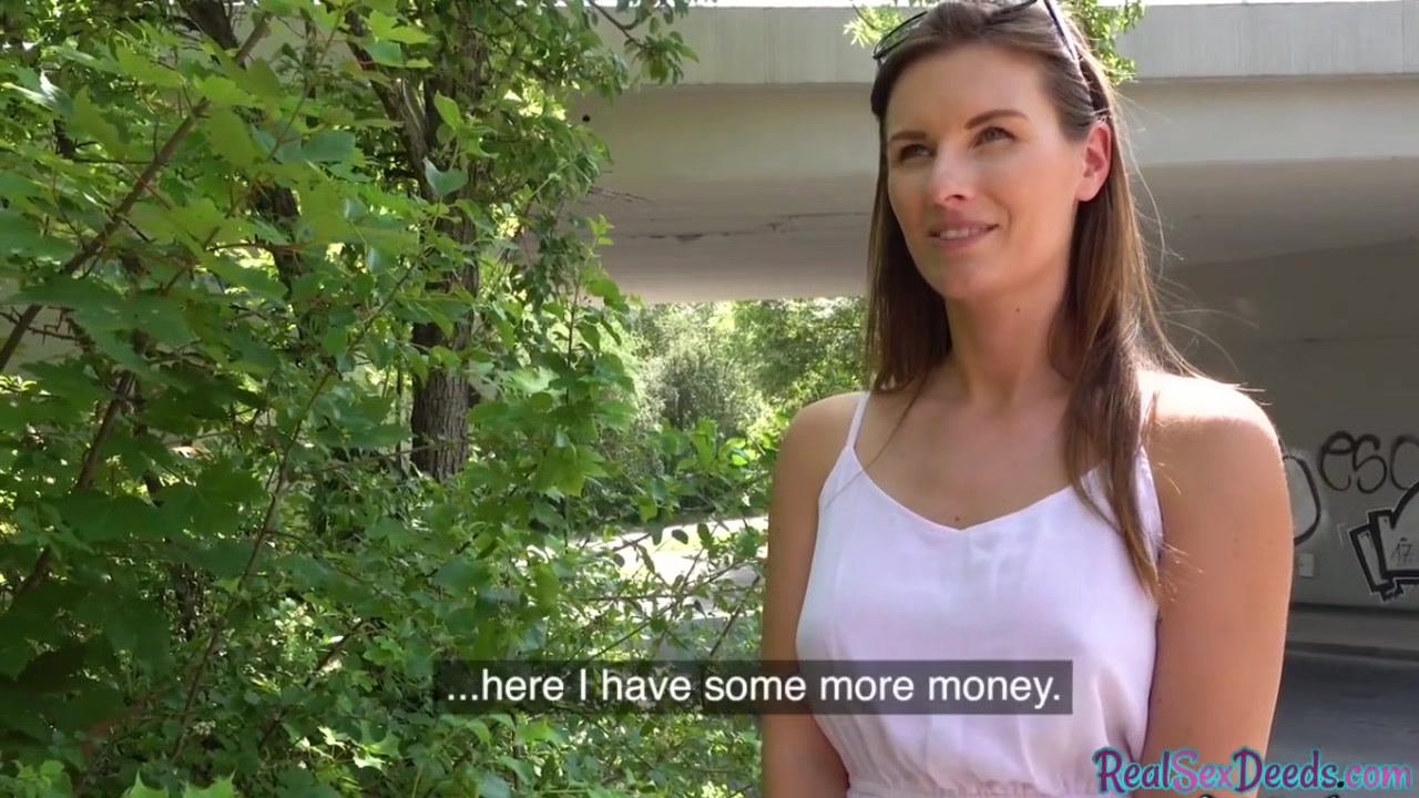 Euro brunette gets bentover and rides for cash before bj