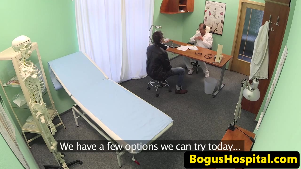 Gorgeous euro nurse collects patients cum
