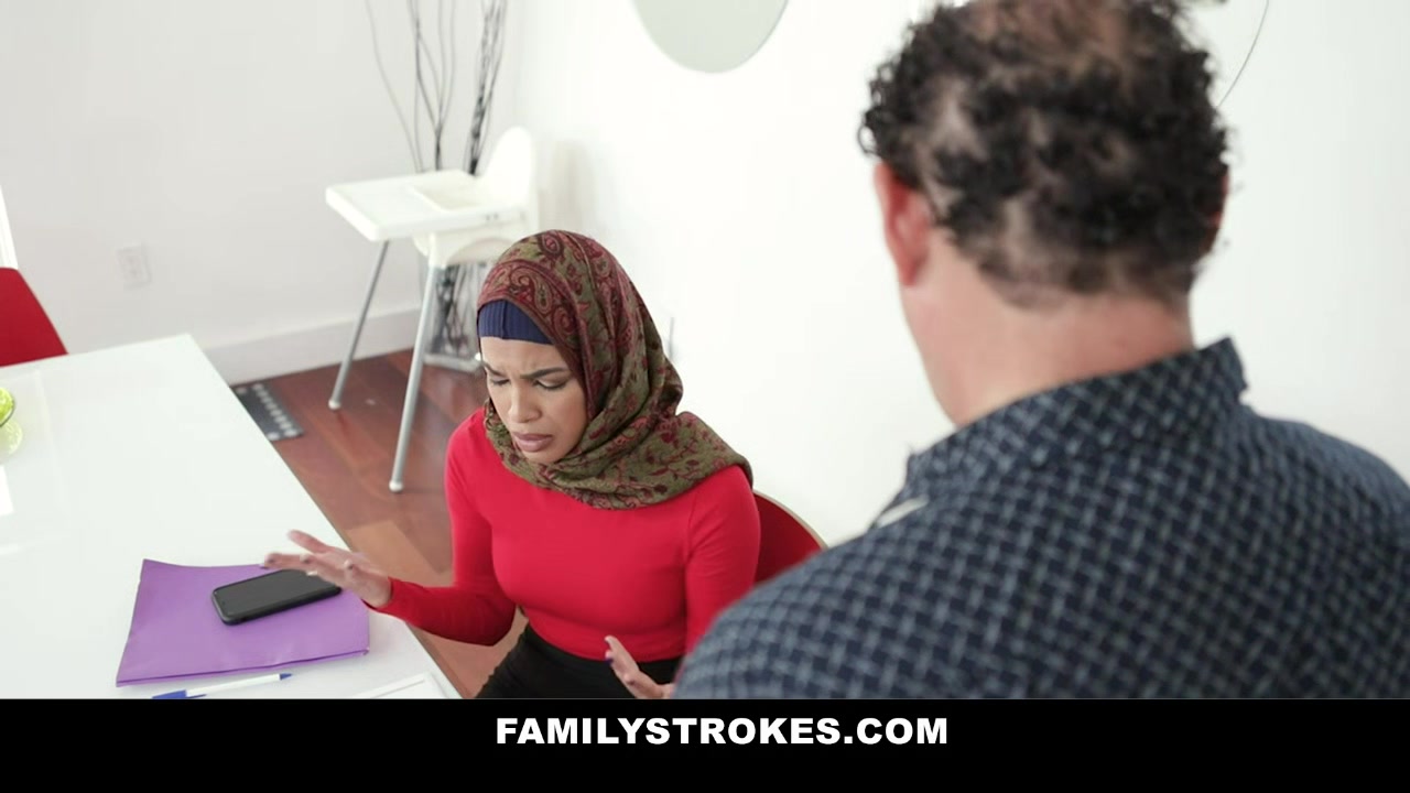 Family Strokes - Stepsister Learns To Suck My Cock In Her Hijab