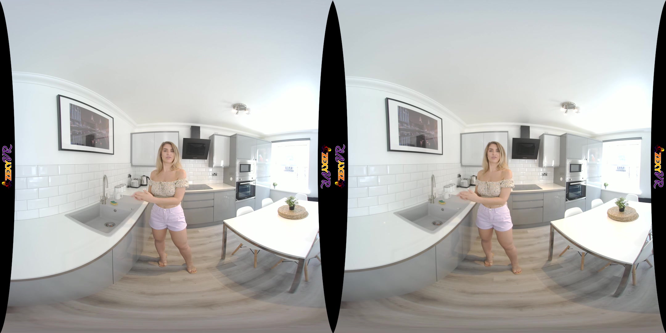Kitchen Strip featuring Katie Louise - ZexyVR