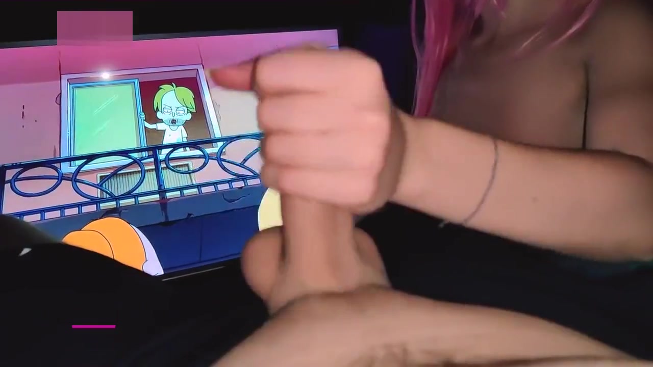 Stepsister Handjob my cock while I watch Rick and Morty Season 4 (POV)