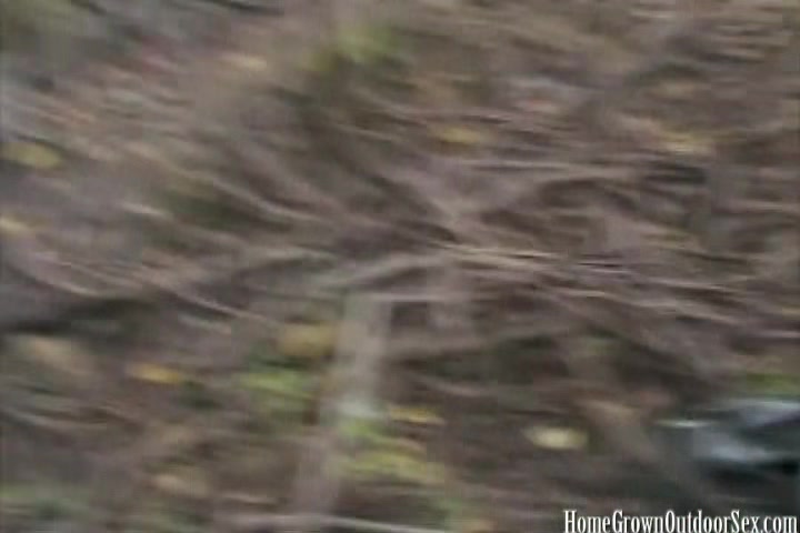Blonde amateur masturbates then fucked outdoors