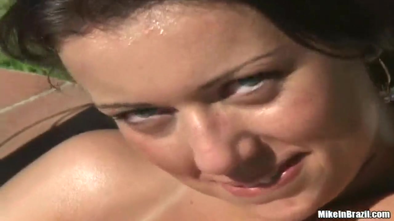 Latina girlie is banged very well near pool