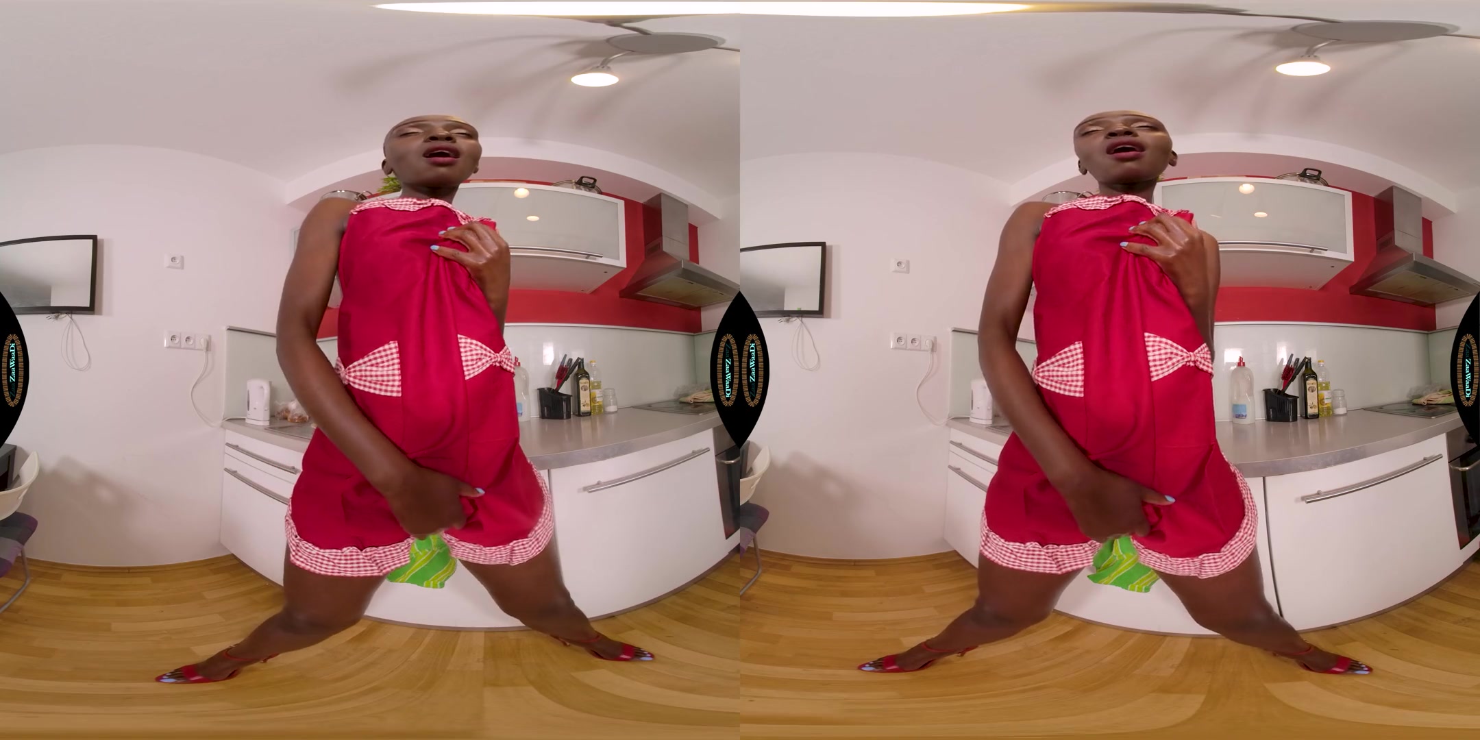 Zaawaadi Is Nasty In The Kitchen - Ebony Babe with Big Tits Solo