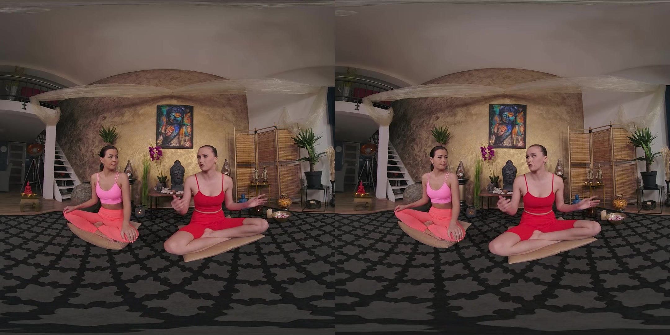 Stretching After The Yoga Class With Stacy Cruz And Cindy Shine
