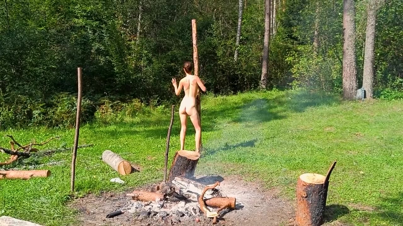 Hot Brunette Doggystyle Anal In The Woods