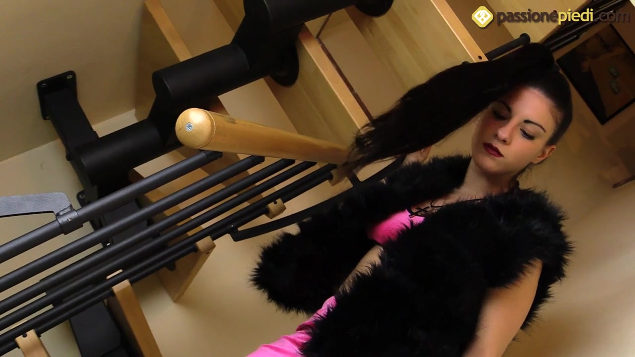 Stunning Bianca gives you a foot tease on a spiral staircase