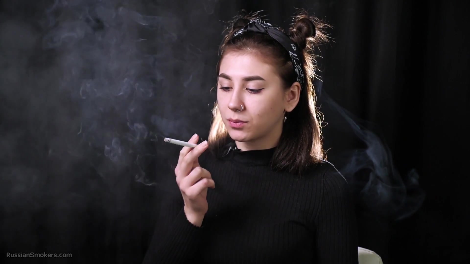 Alina Is Smoking One And A Half Cigarette