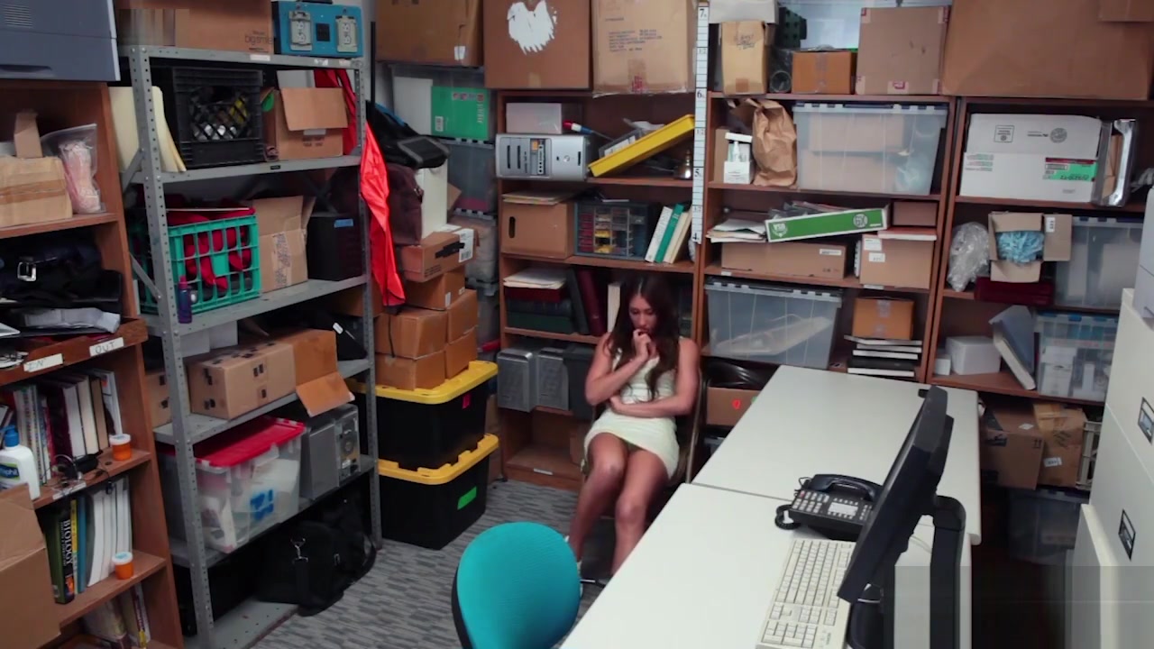 Perverted redhead teen 18+ stole lingerie from the store