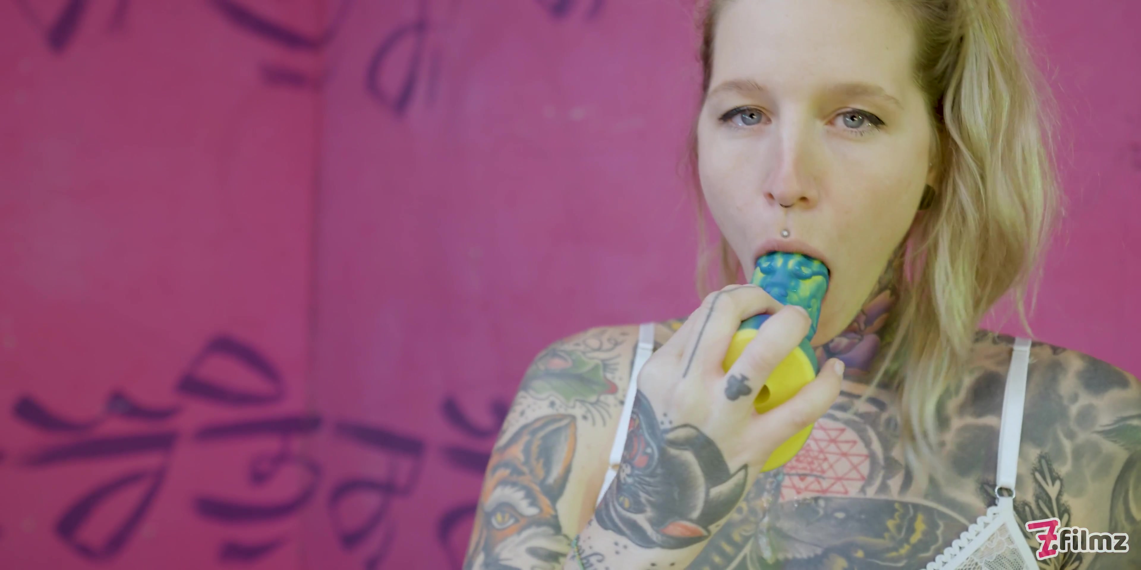 Tattooed Girl Deep Throat Fucked And Dp - Hard Anal Strech - Atm, Toys