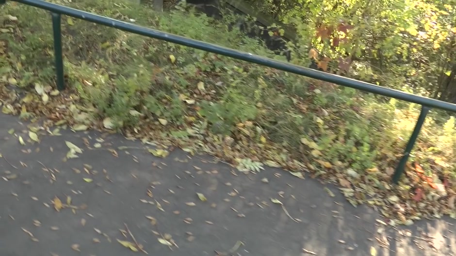 Busty bimbo gets her ass fucked in a public park