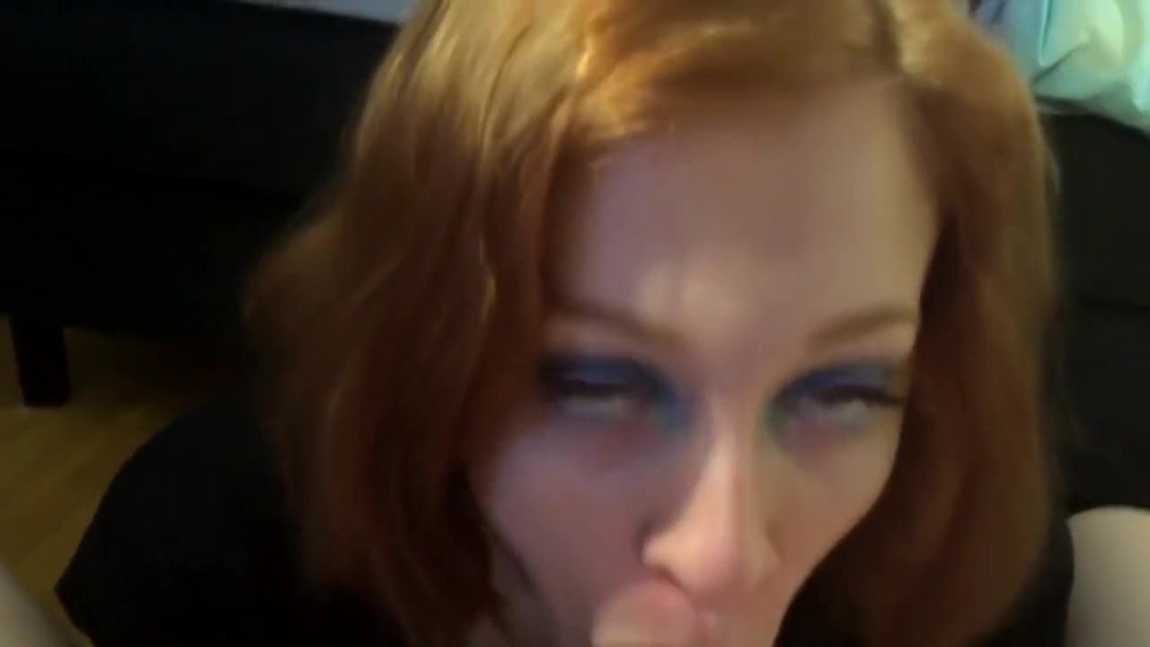 Redhead teen 18+ gives BF a hot blowjob