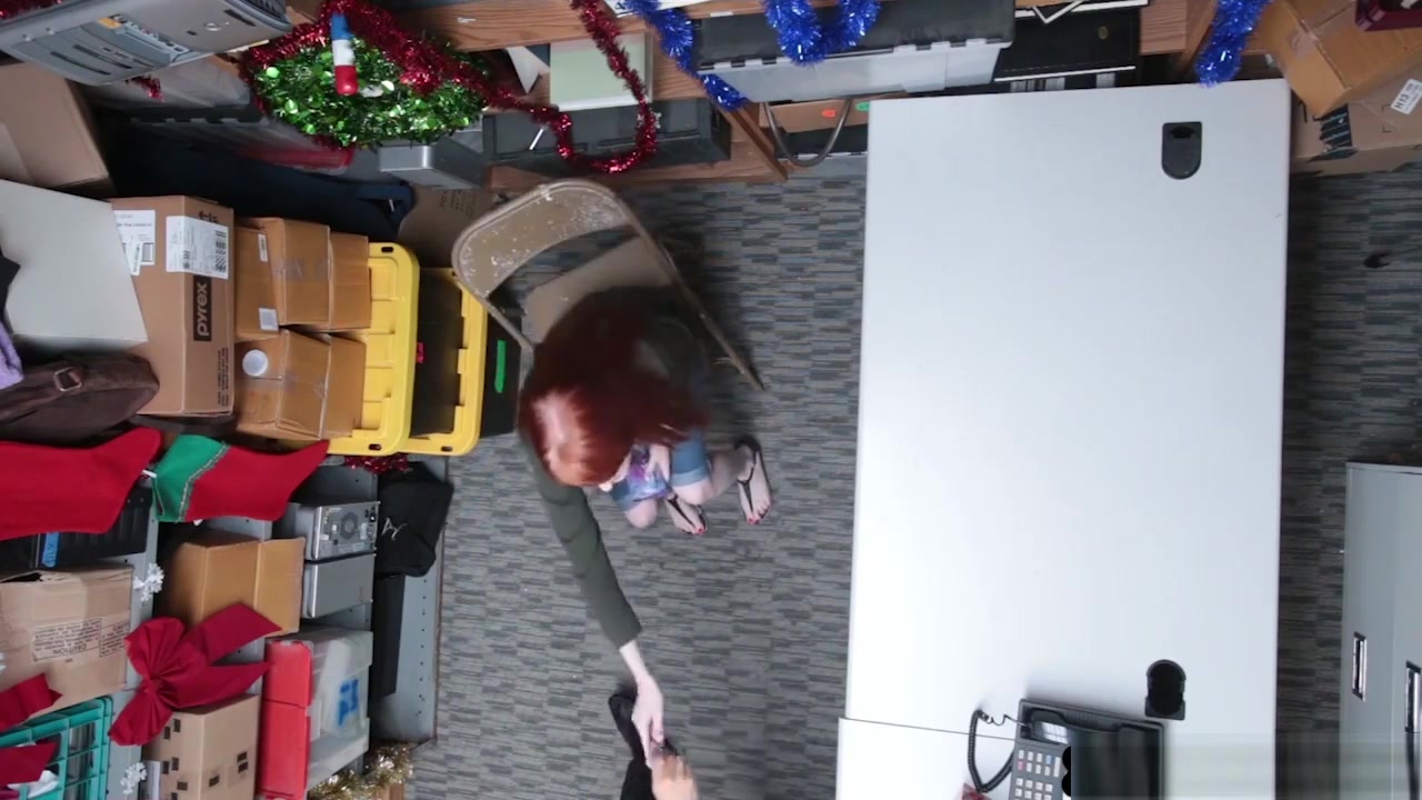 Redhead teen 18+ Thief Fucked By A Security Guys Hard Cock