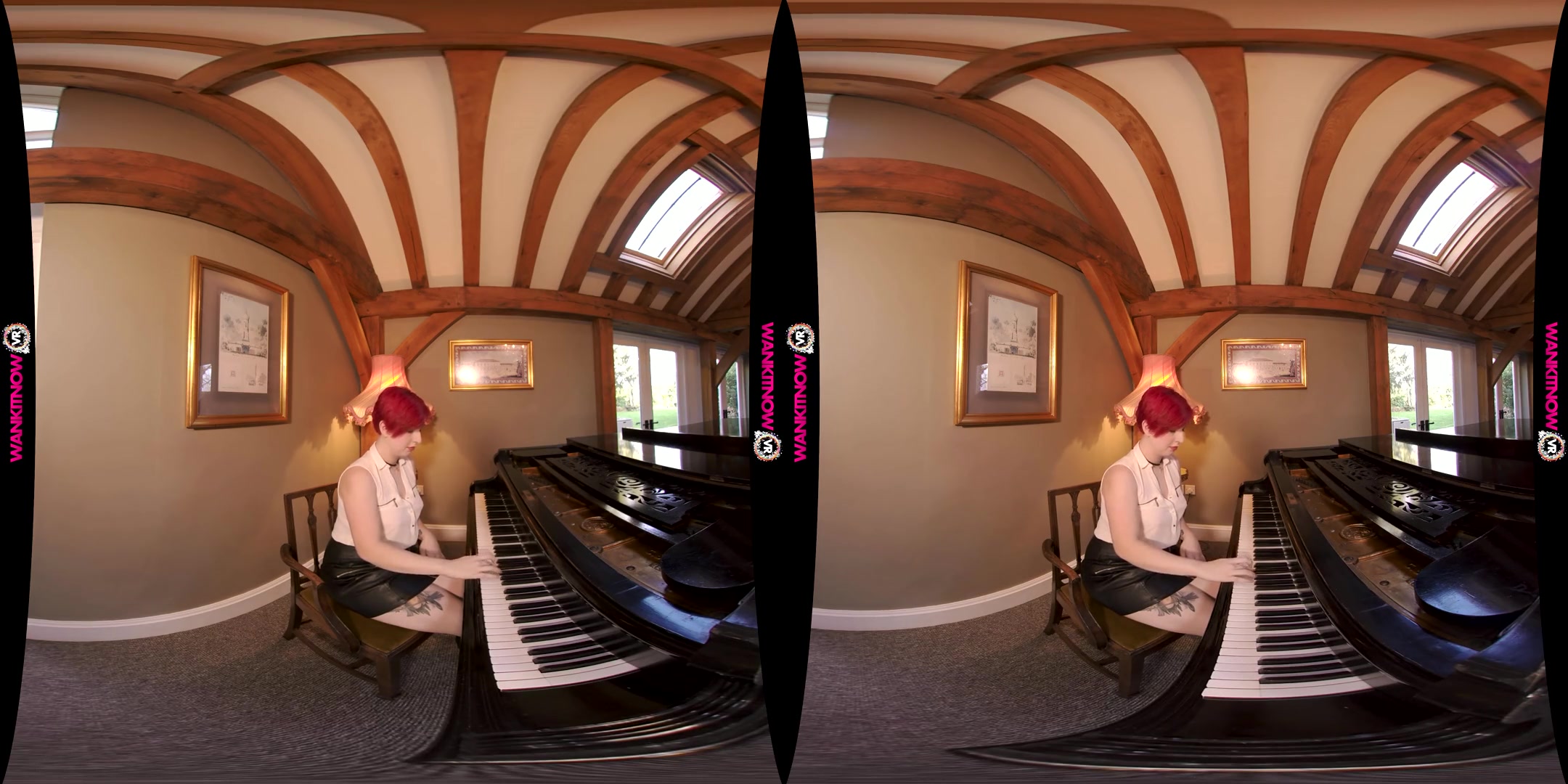 Pervy Pianist - Curvy Fingering Short Red Hair - SexLikeReal