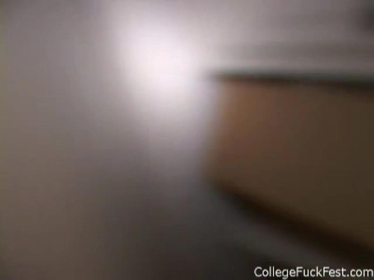 College teen doggystyled so hard she bumps head