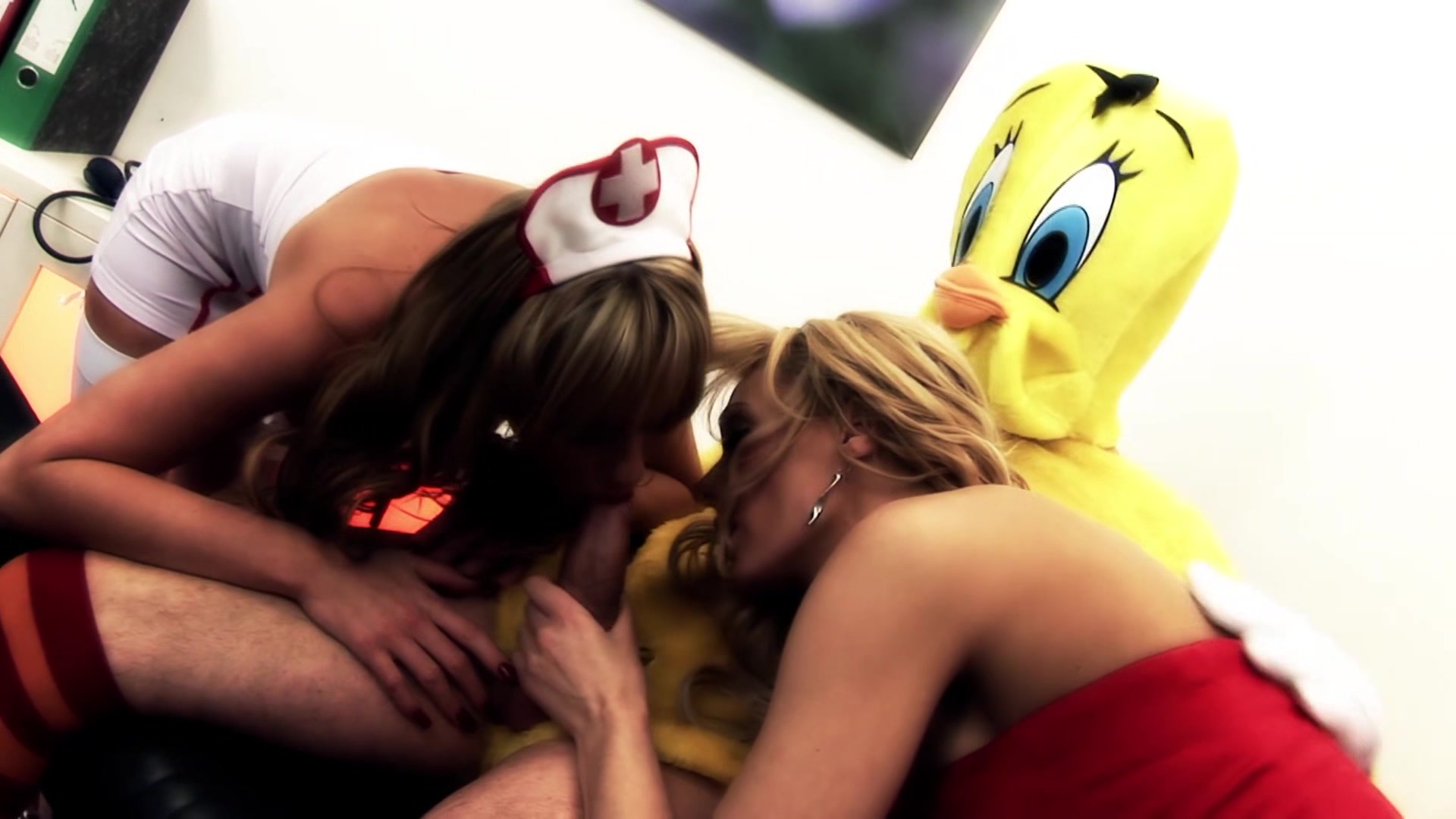 Paige Ashley And Stacey Saran Get Kinky In Costume Role Play Scene