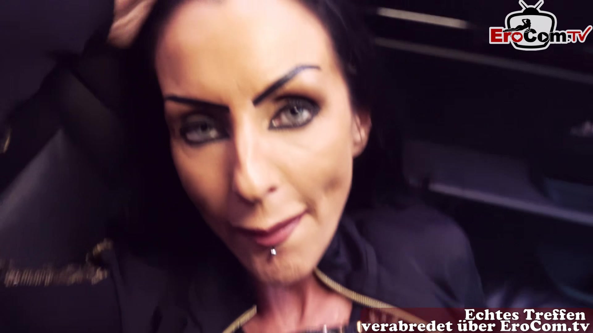sex in MC Drive in Burger king with german mature gothic milf pov