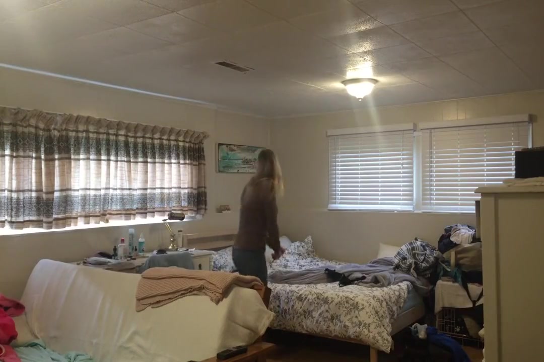 EPIC spy! Dumb slut young Step sister spied undressing after school