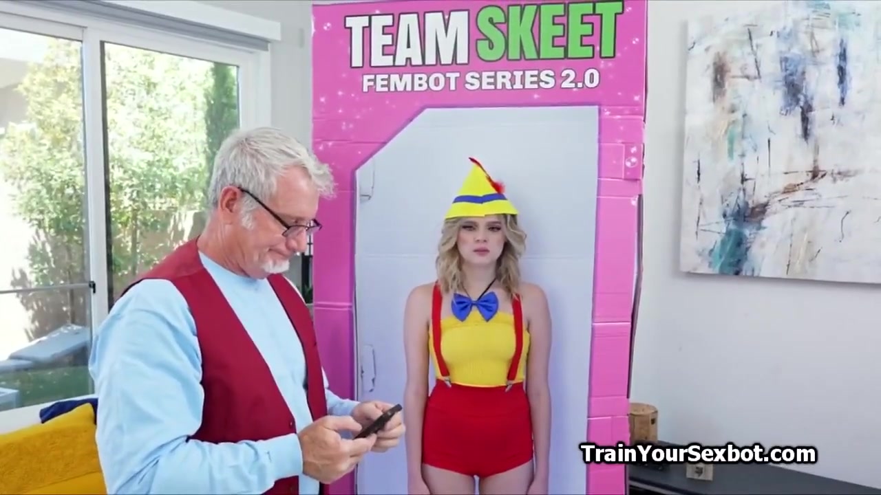 Petite Blonde Sexbot Meets Fat Dick With Her Mouth