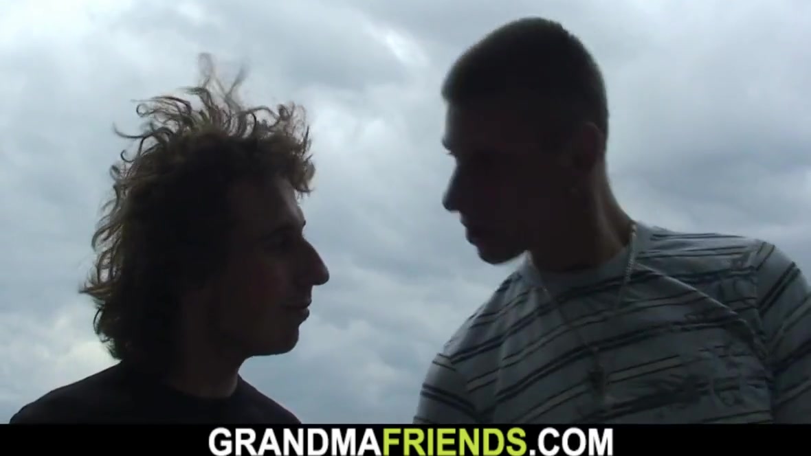 Hot Grandma Is Used By Two Dudes Outdoors