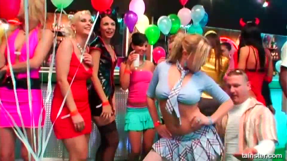 Naughty club sex dolls fucking in public