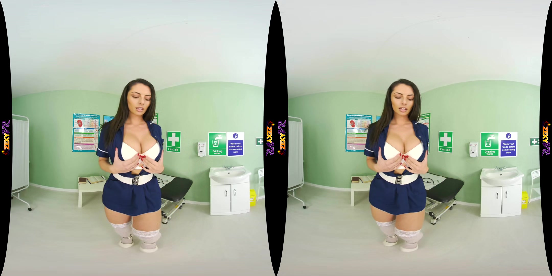 Doctor Doctor - Big Tit Brunette Solo Striptease In The Hospital