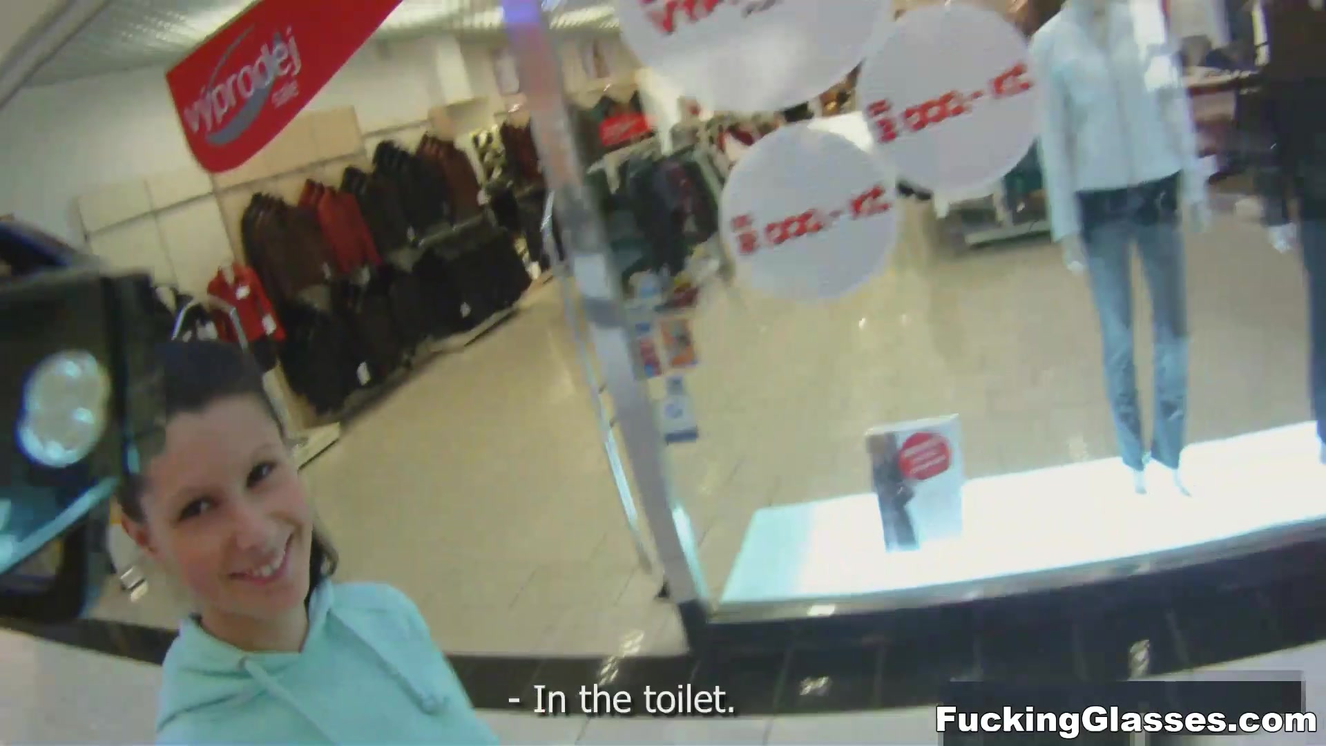 Fucking Glasses - Mazy teen 18+ - Public restroom orgasm