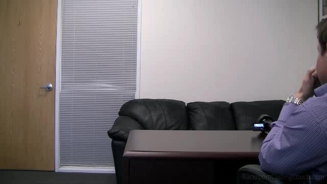 Fake agent tricking a cute brunette into a threesome
